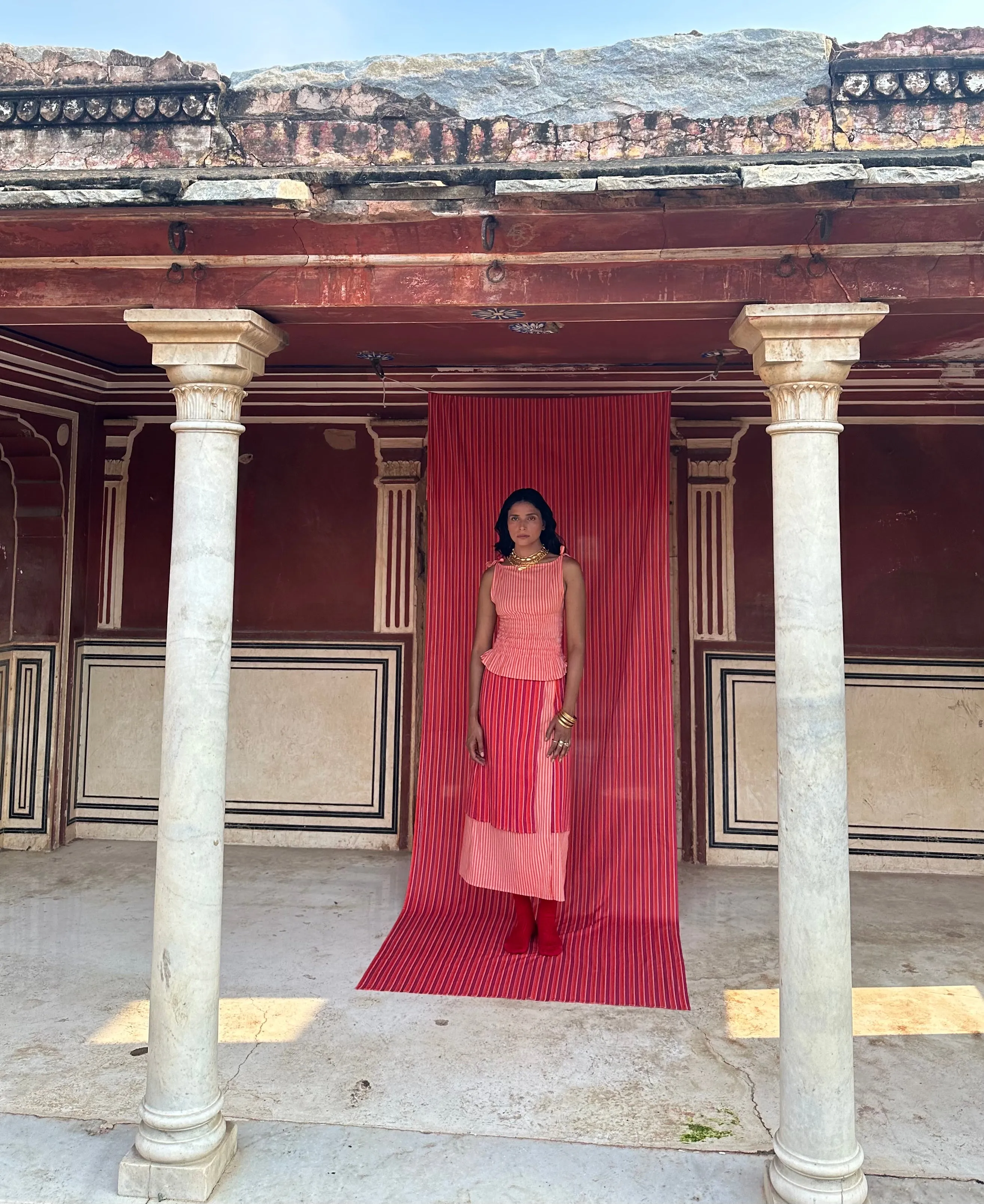 Mangalore Skirt (Orange & Red)