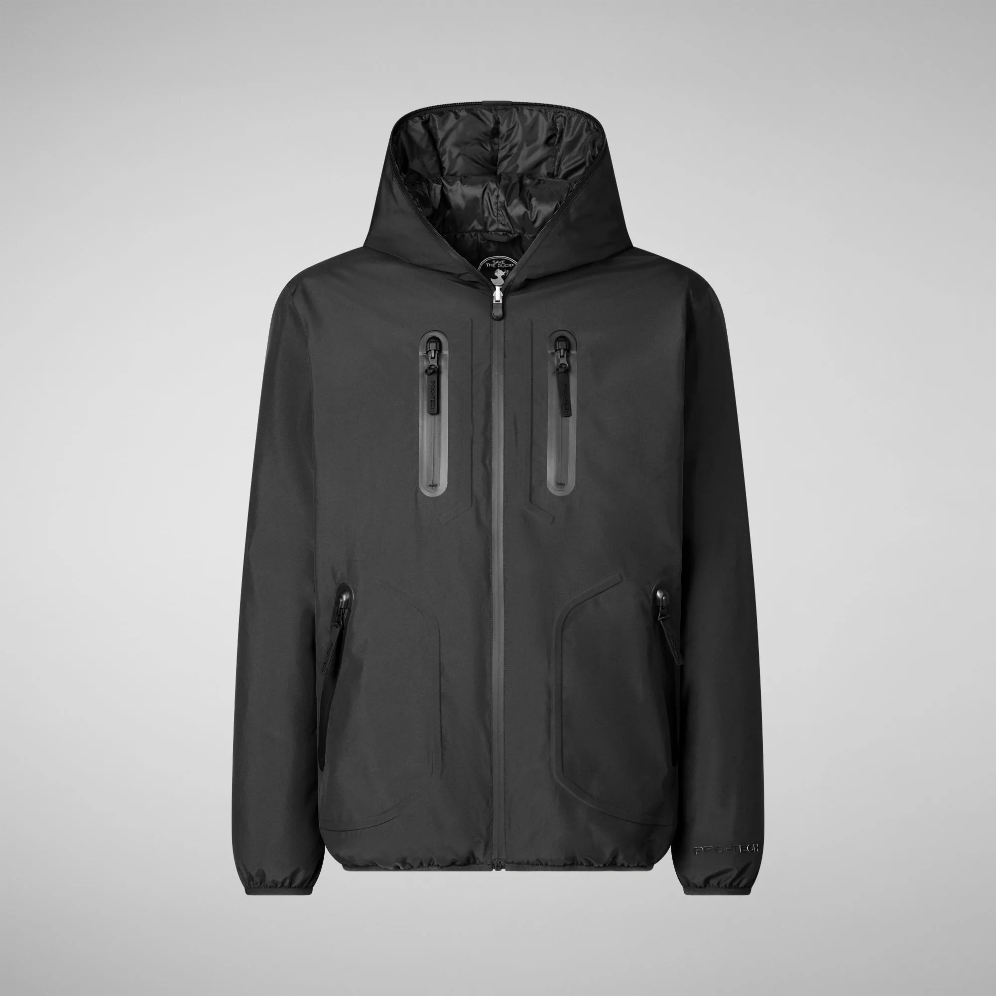 Man's hooded parka Benedict in black