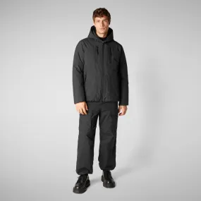 Man's hooded parka Benedict in black