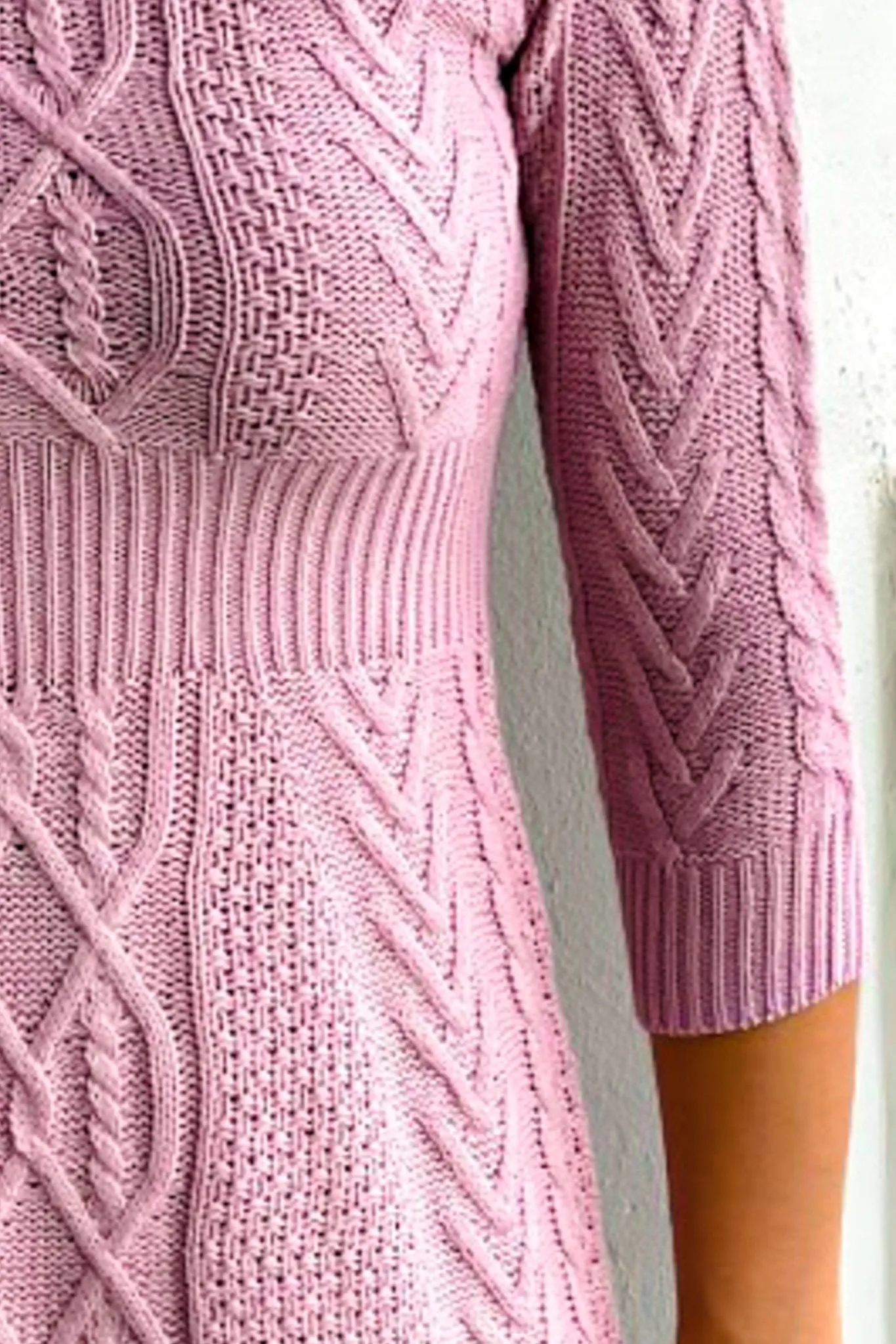 Mauve Knit Sweater Dress