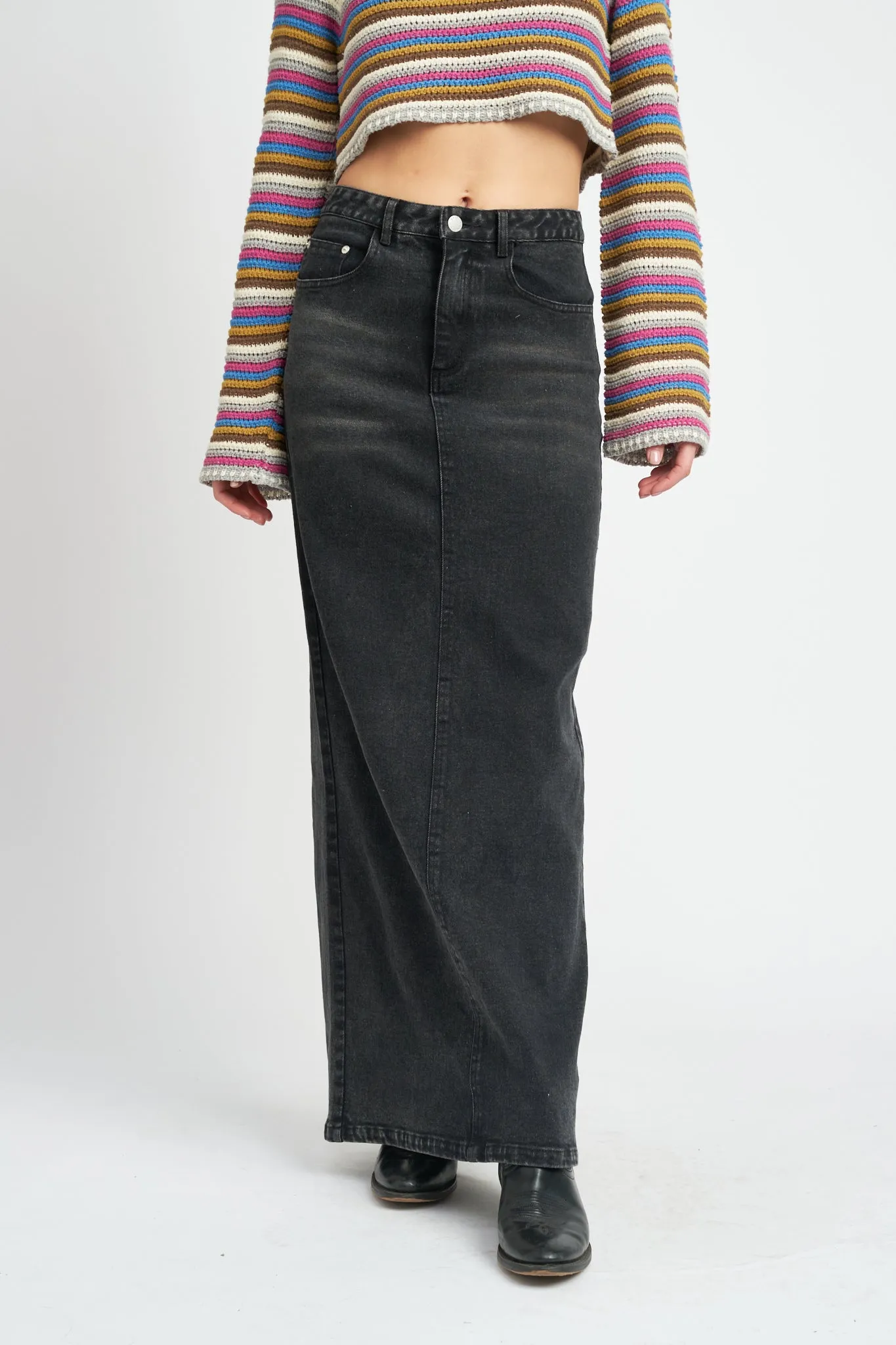 Maxi Denim Pencil Skirt - FINAL SALE