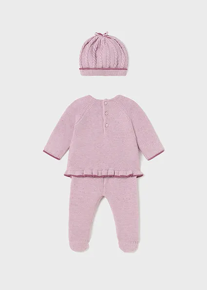 MAY Raspberry Sweater and Pant with Hat set 3-Piece Set