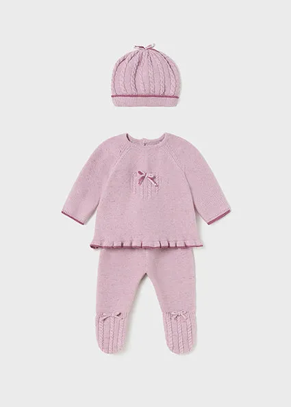 MAY Raspberry Sweater and Pant with Hat set 3-Piece Set