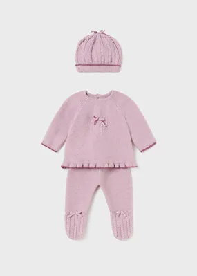 MAY Raspberry Sweater and Pant with Hat set 3-Piece Set