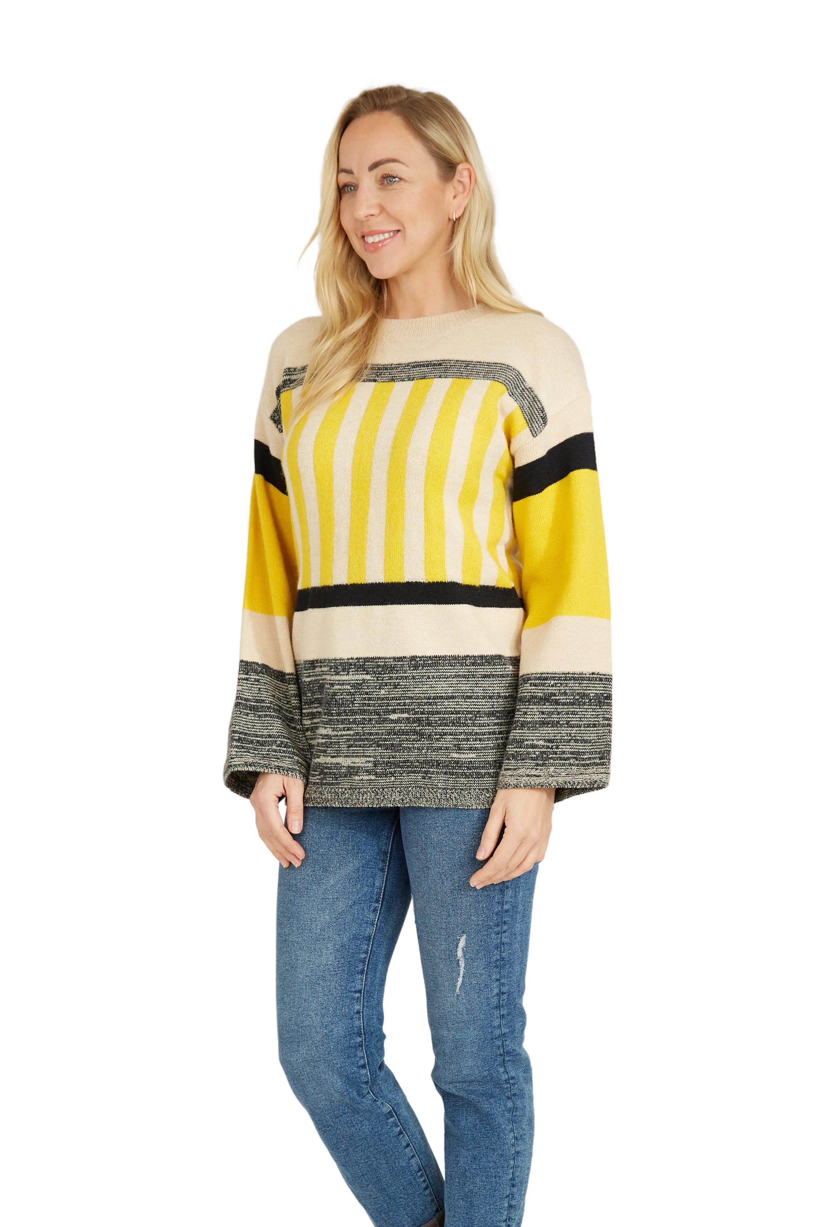 Melange Design Sweater in Yellow