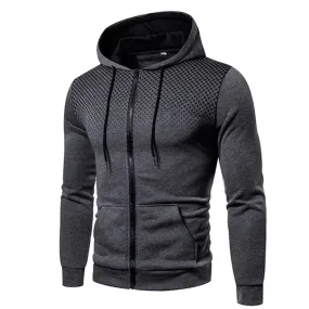 Men's Autumn Hooded Jacket Long Sleeved Zip Up Sweatshirt Coat*