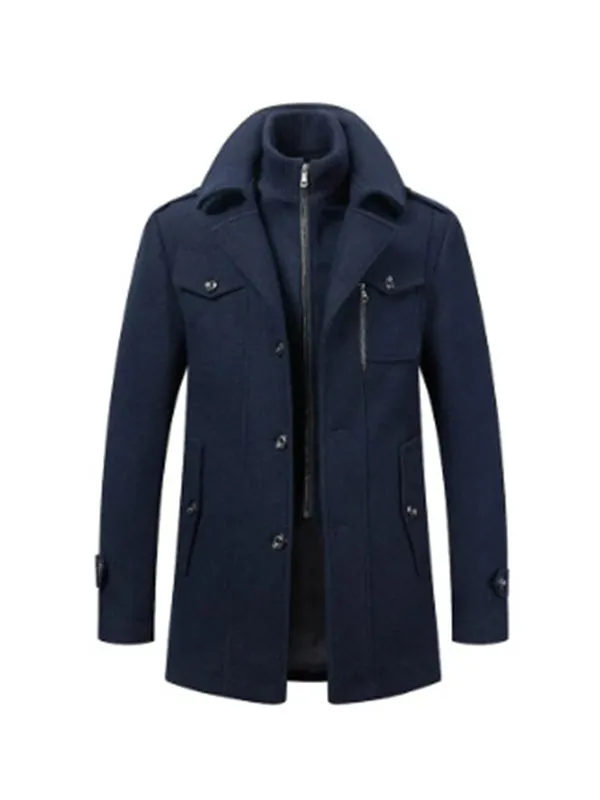 Men's Lapel Wool Jacket Coat