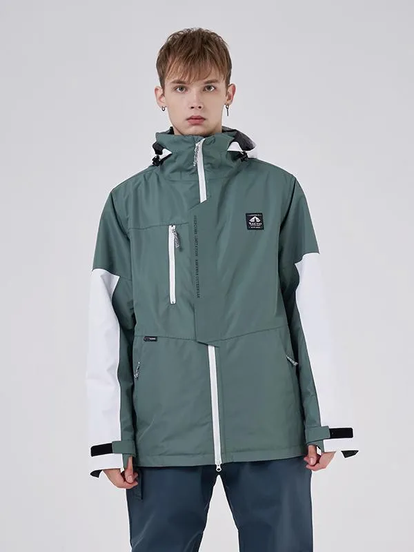 Men's RAWRWAR Powder Space Colorblock Sleeve Winter Parka Snow Jacket