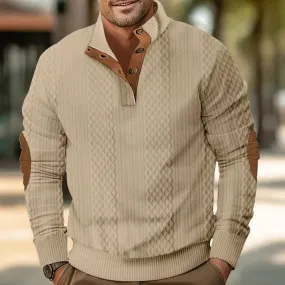 Men's Sweater Half Cardigan Jacquard 3D Three-dimensional