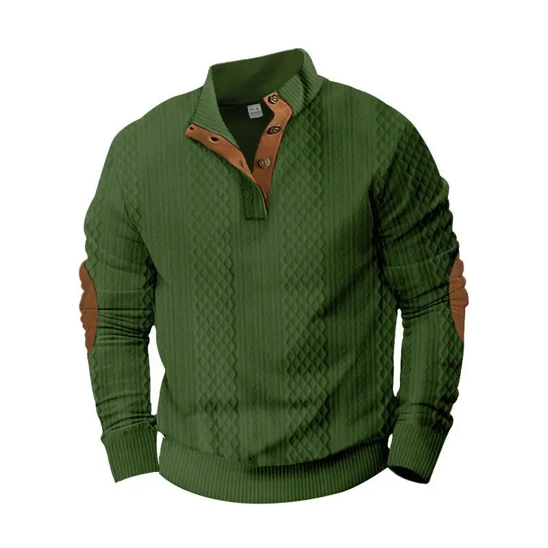 Men's Sweater Half Cardigan Jacquard 3D Three-dimensional