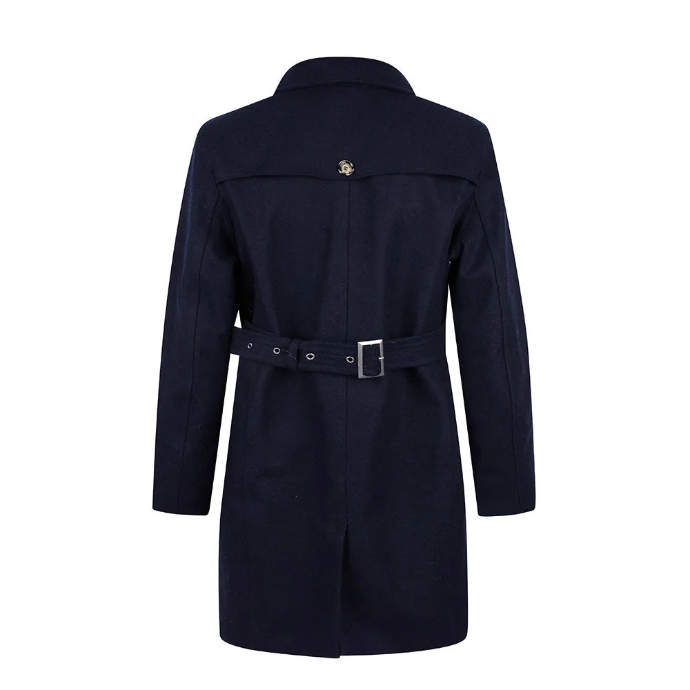 Mens Trench - Waterproof  Navy Wool