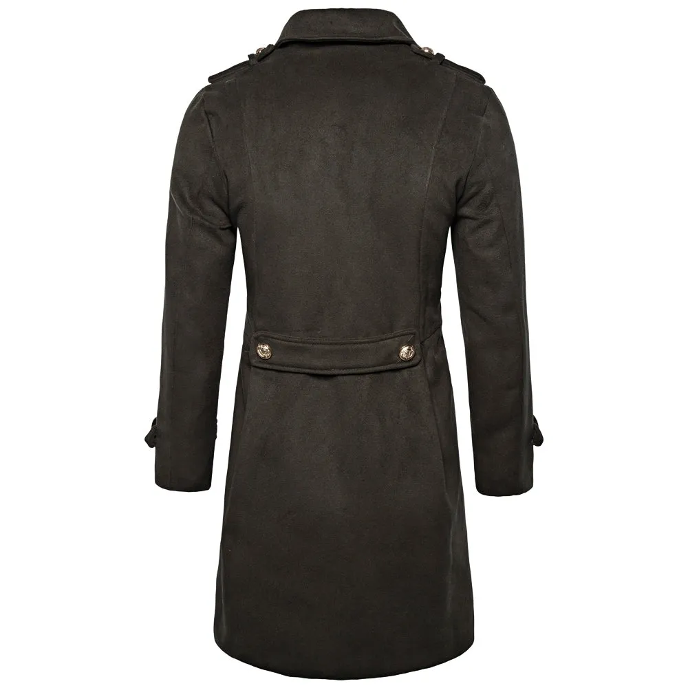 Men's Turndown Collar Double Breasted Long-line Peacoat