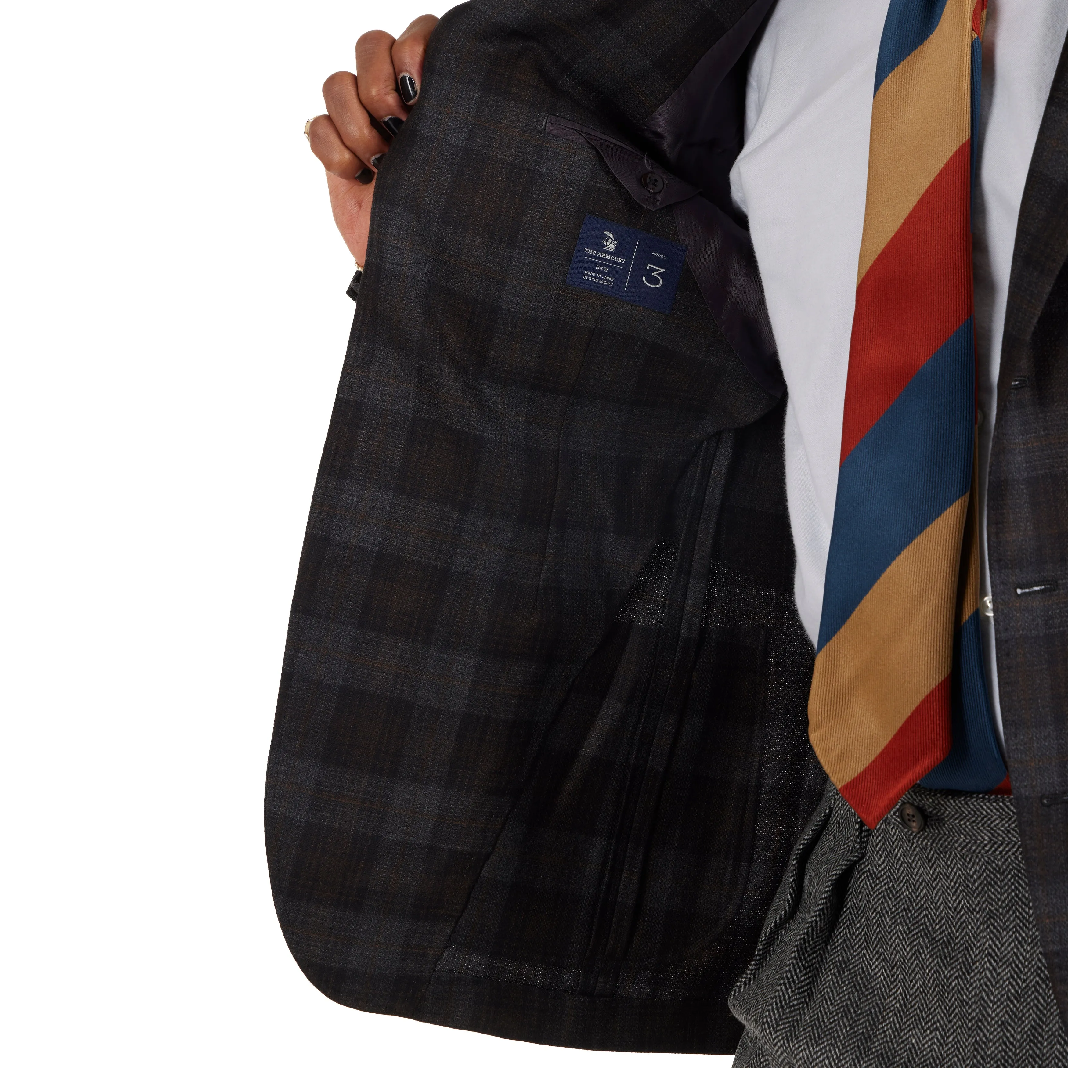 Merino Wool/Cashmere Check Model 3 Sport Coat