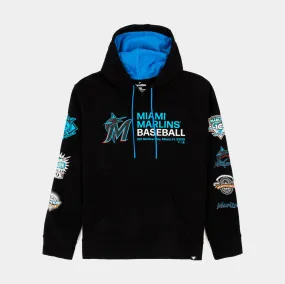 Miami Marlins Fleece Pullover Mens Hoodie (Black)