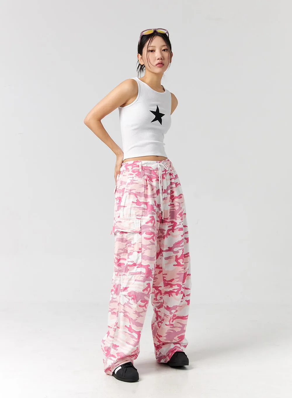 Military Print Wide Pants CG303