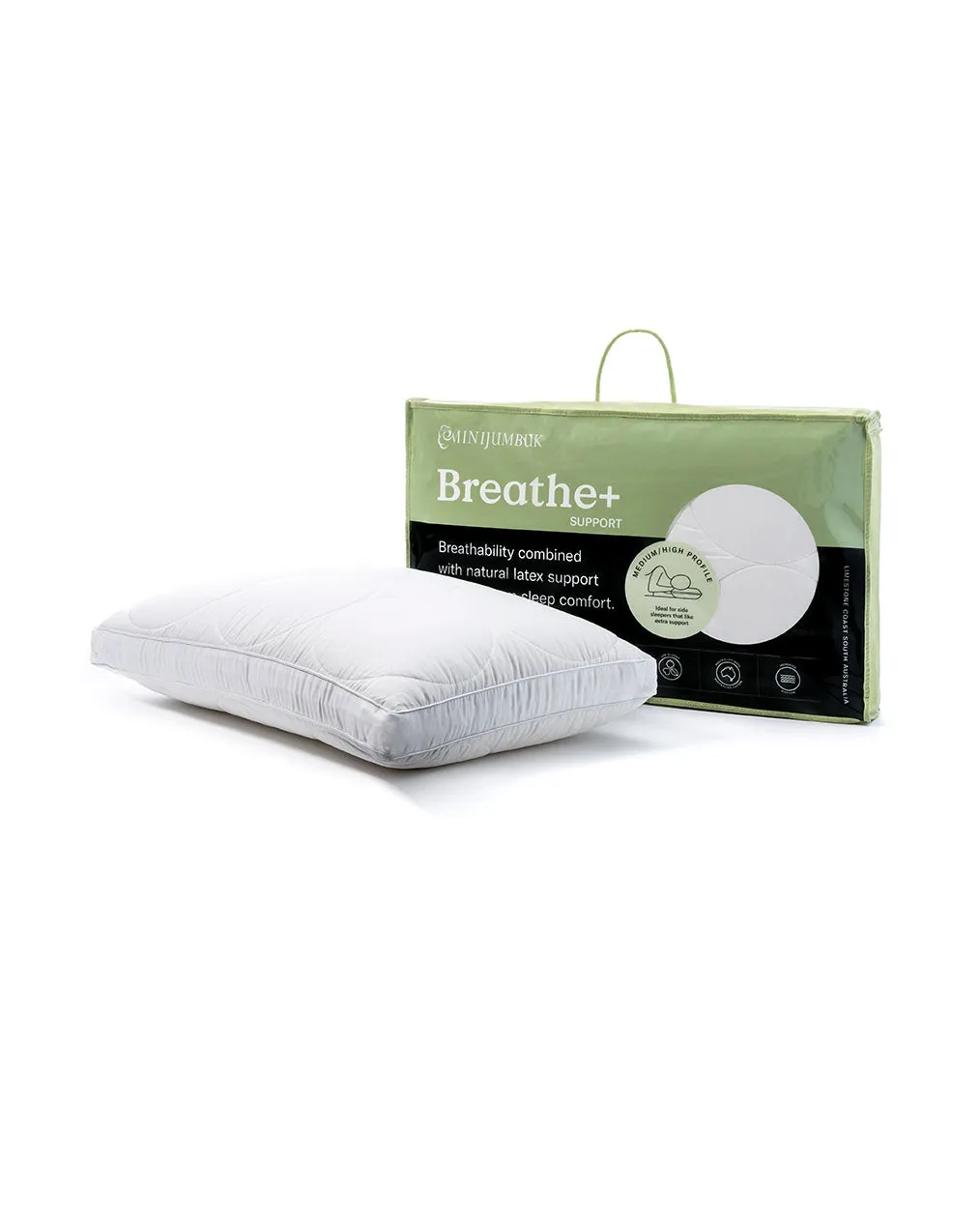 MiniJumbuk Breathe  SUPPORT Wool Cotton Quilted Pillow