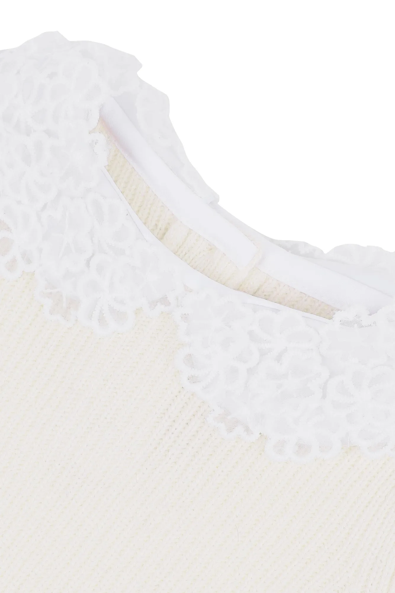 Mother of Pearl Lace Collar Baby Sweater