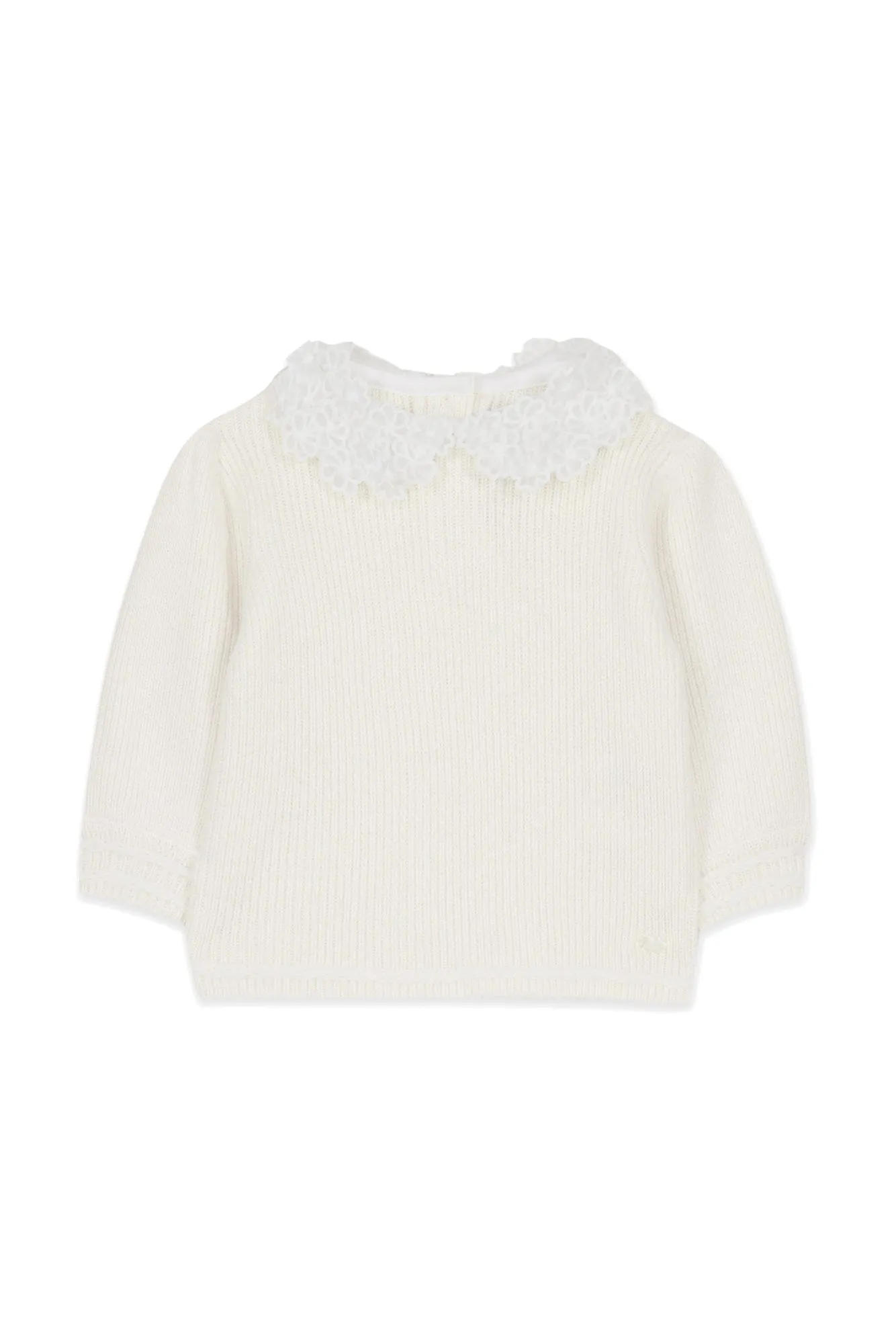 Mother of Pearl Lace Collar Baby Sweater