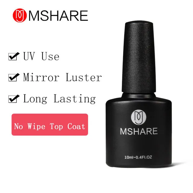 MSHARE 10ml Reinforcement Gel Polish Nail UV Gel Clear Nagellak Varnish Lacquer Primer Anastomosis Base No Wipe Top Coat MS07