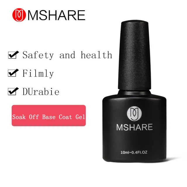 MSHARE 10ml Reinforcement Gel Polish Nail UV Gel Clear Nagellak Varnish Lacquer Primer Anastomosis Base No Wipe Top Coat MS07