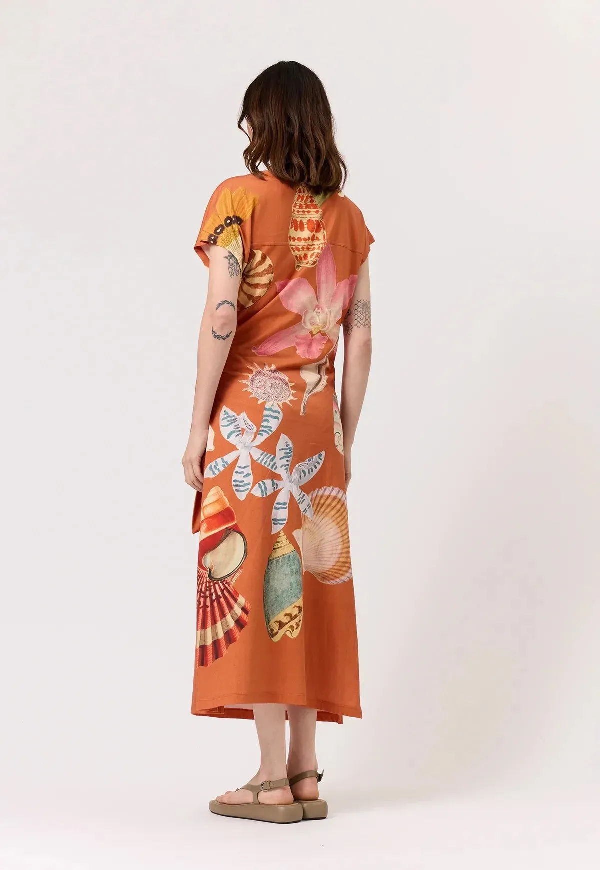 Nancybird Macey Dress in Rust Shell