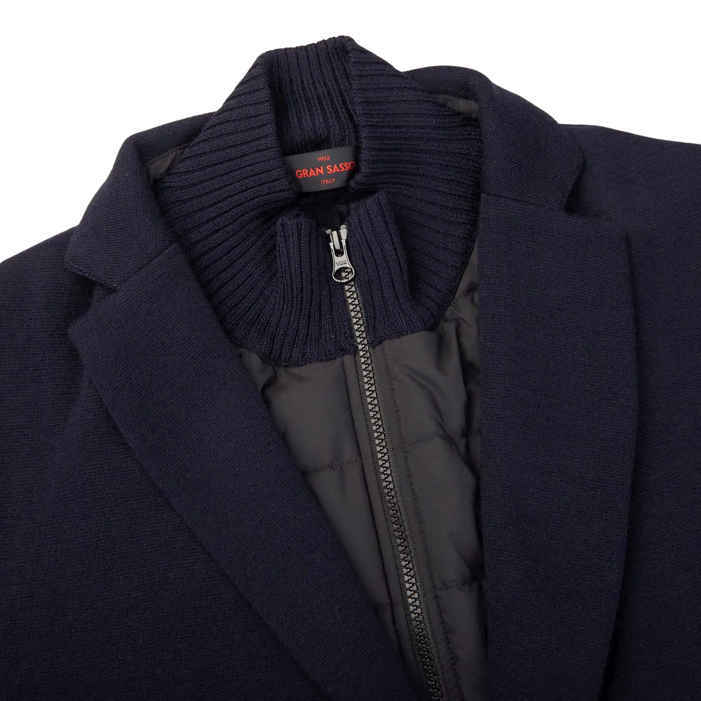 Navy Blue Rain Wool Knitted Jacket