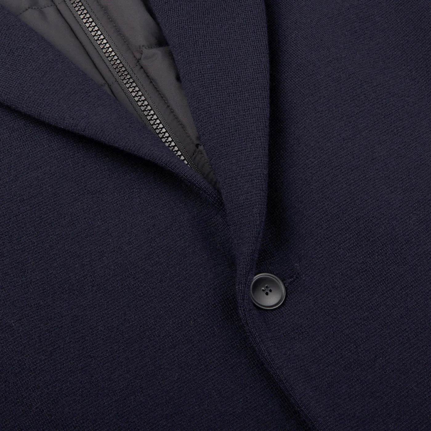 Navy Blue Rain Wool Knitted Jacket