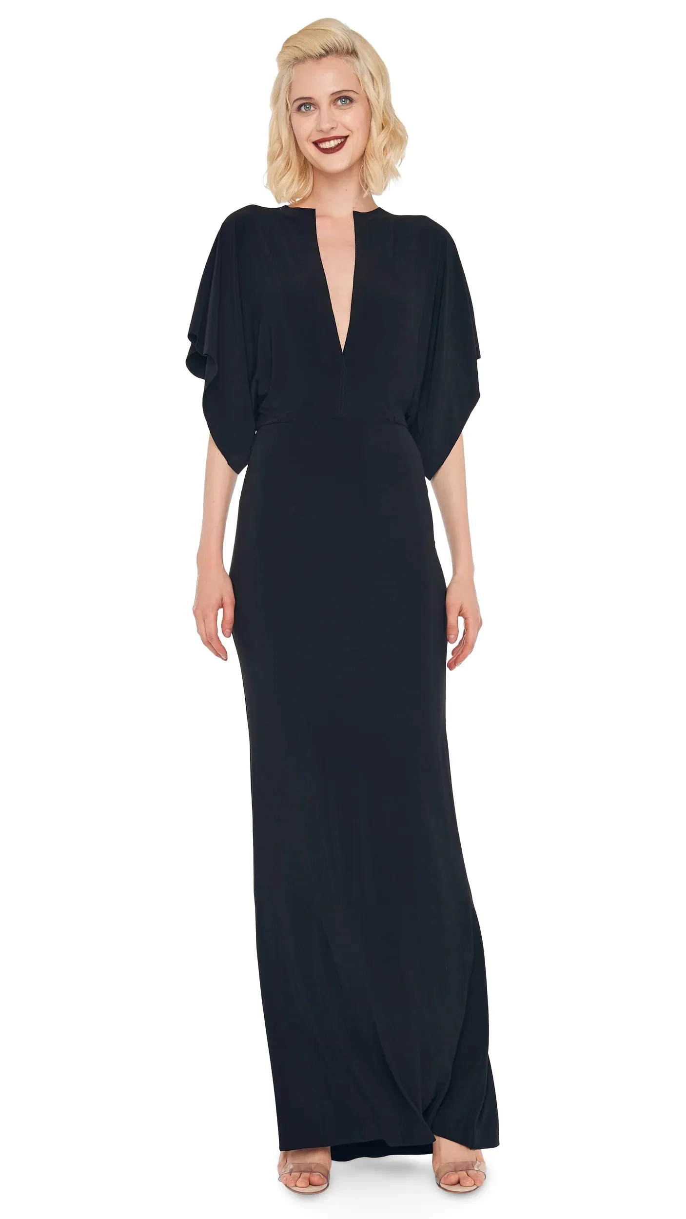 Norma Kamali obie gown black