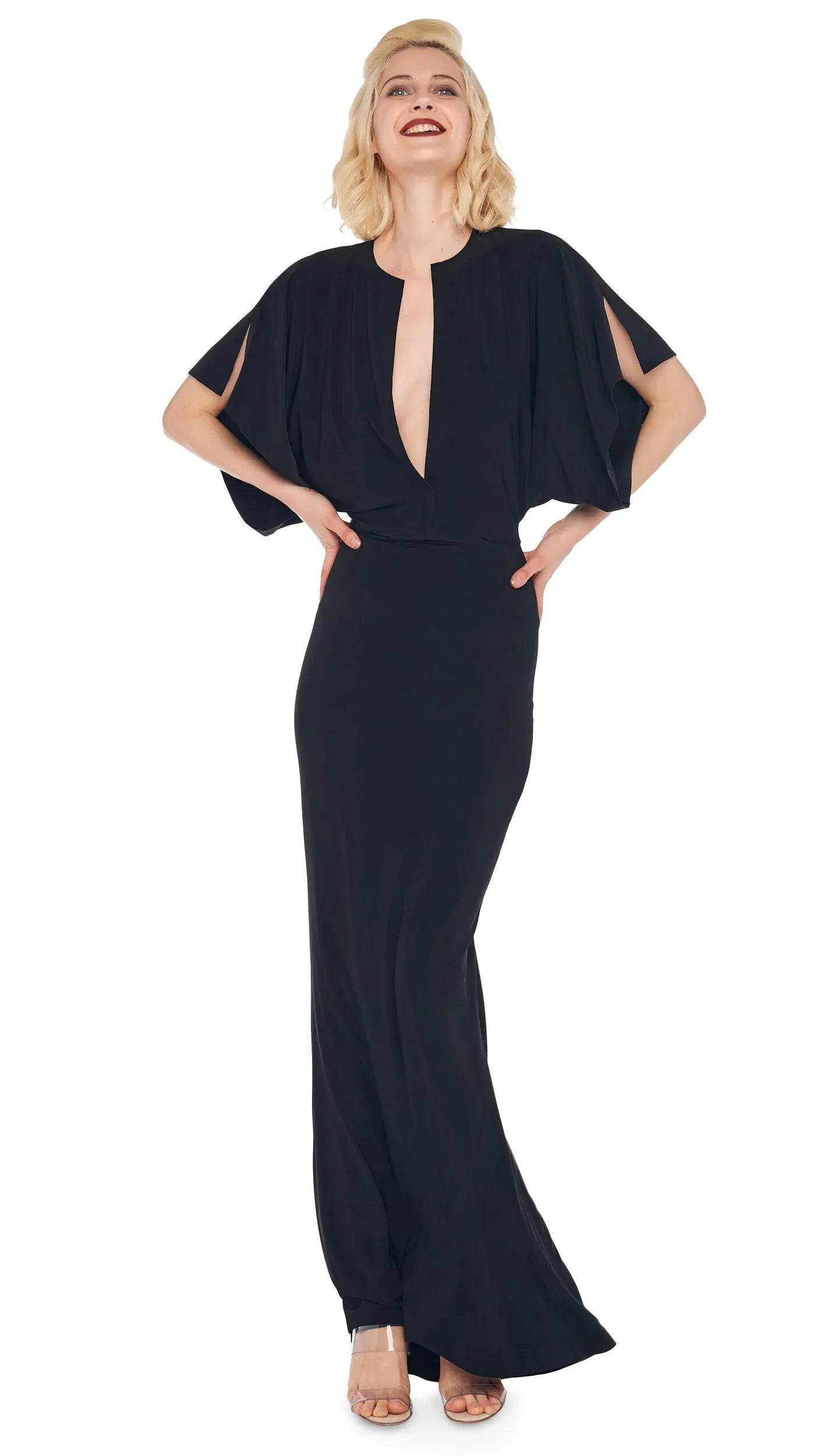 Norma Kamali obie gown black