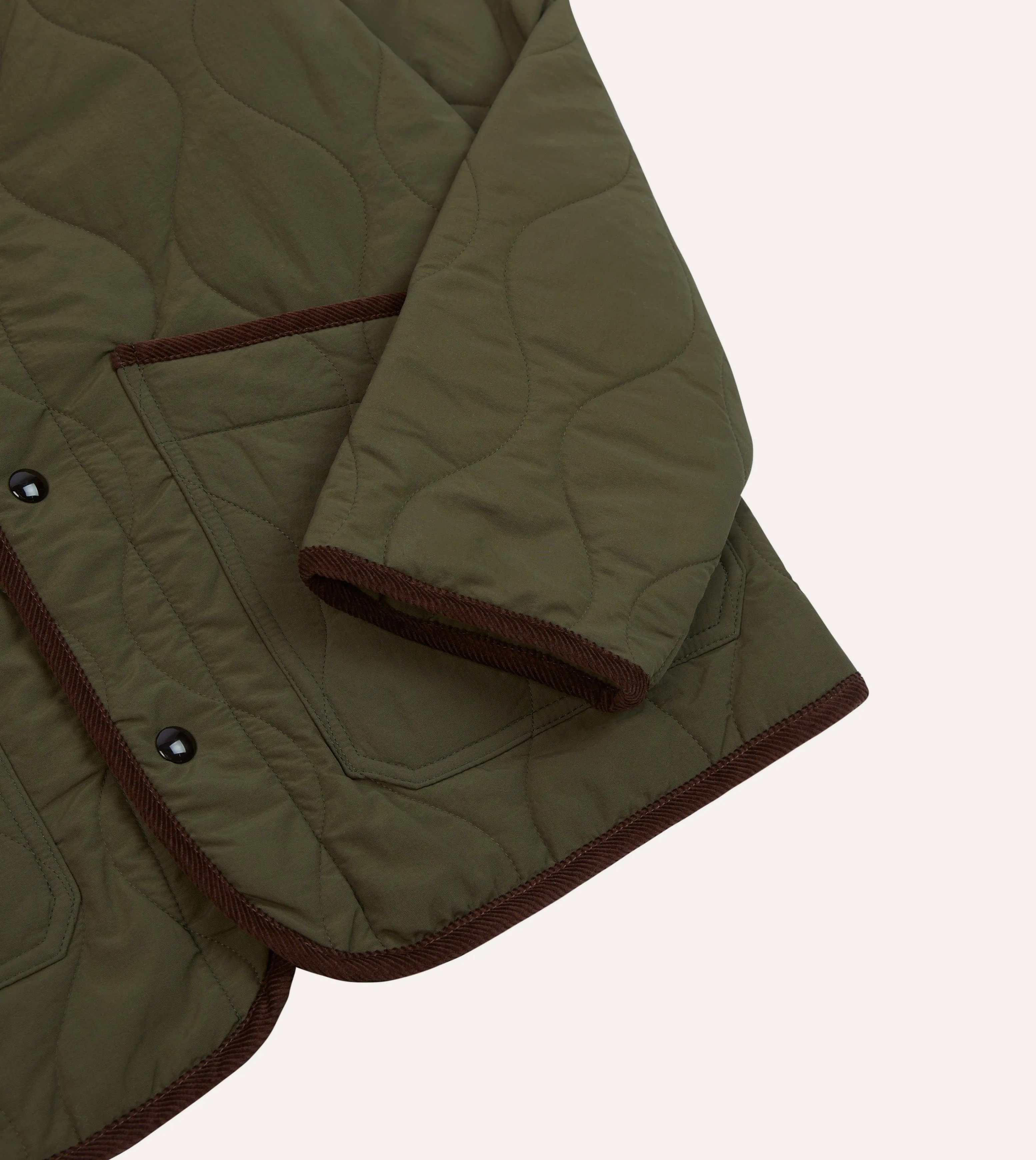 Olive Quilted Nylon Jacket