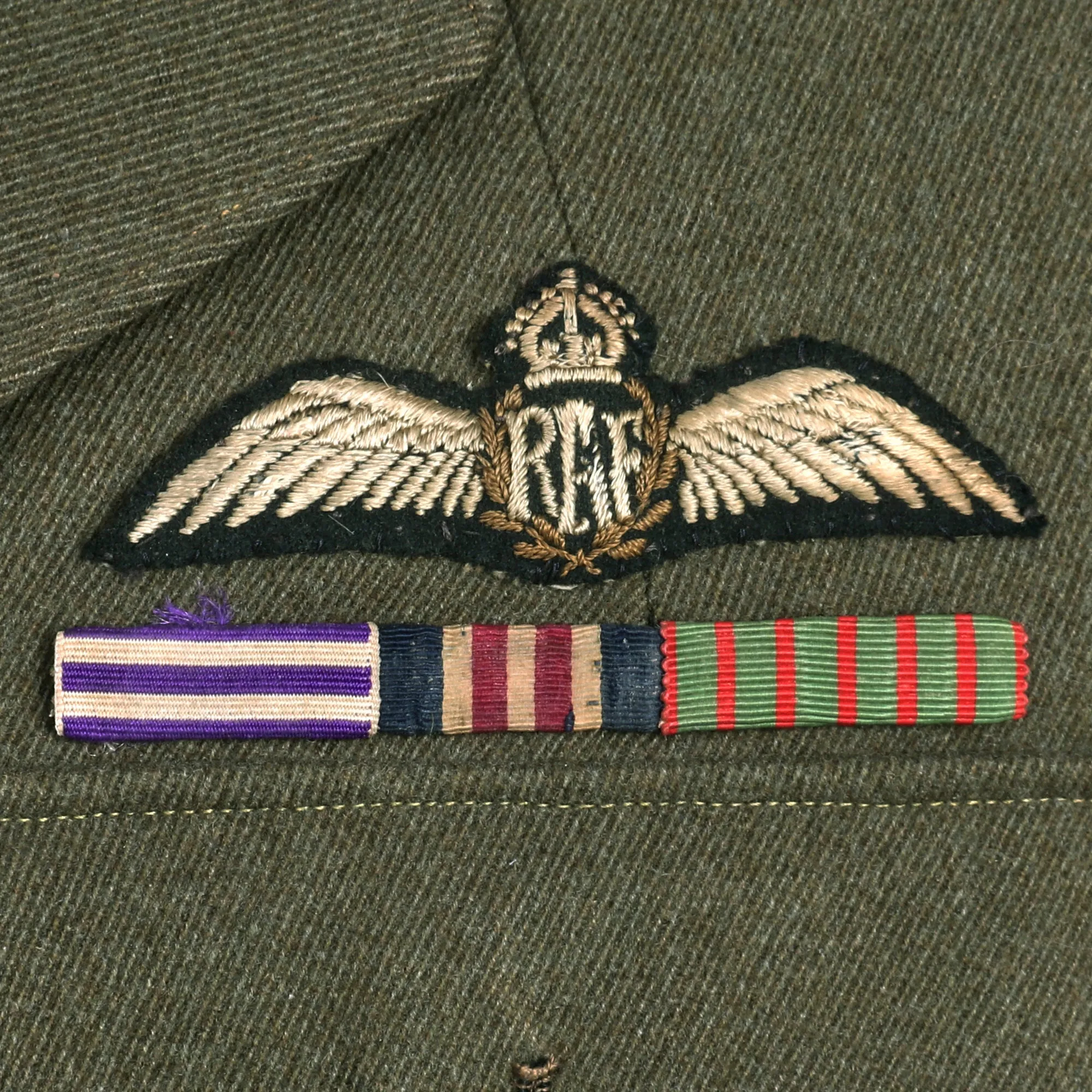 Original British WWI 1918 Royal Air Force Uniform Jacket For Lieutenant Reginald Cyril Byass With Peaked Visor