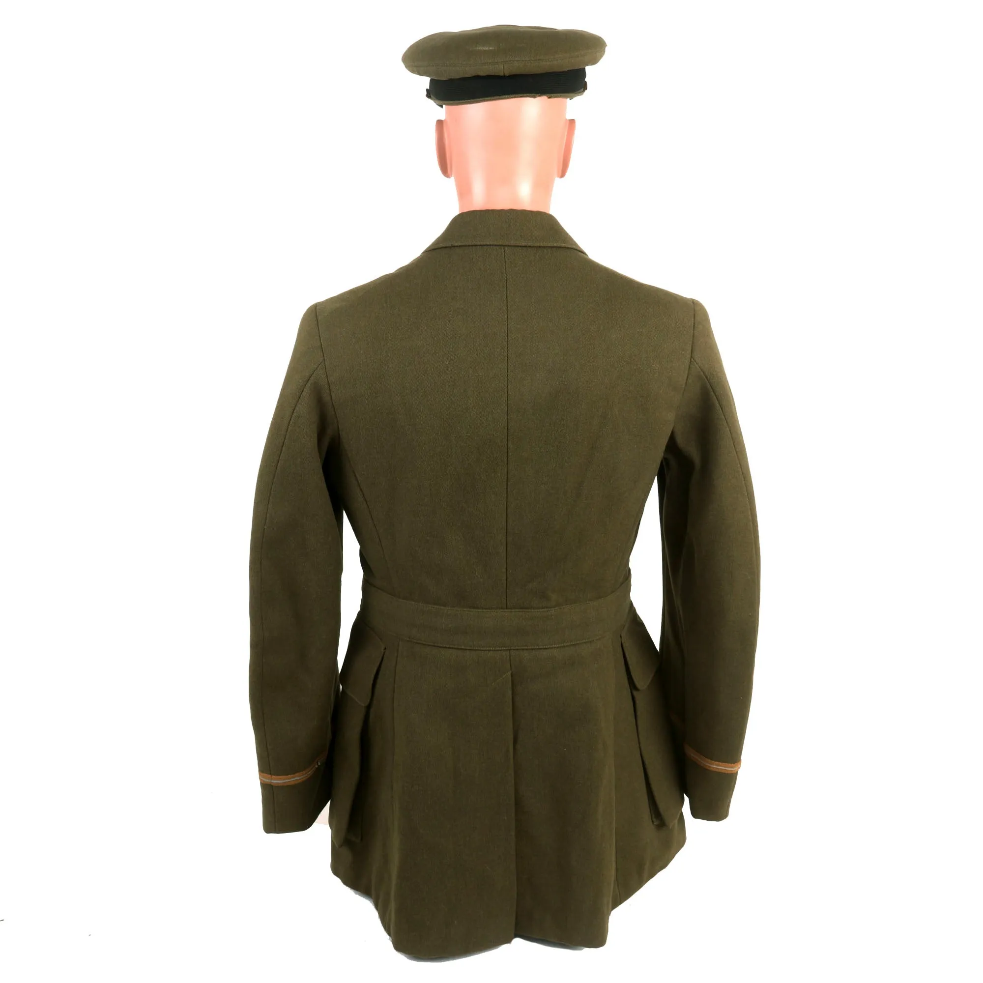 Original British WWI 1918 Royal Air Force Uniform Jacket For Lieutenant Reginald Cyril Byass With Peaked Visor