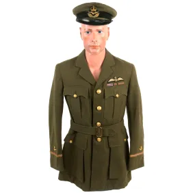 Original British WWI 1918 Royal Air Force Uniform Jacket For Lieutenant Reginald Cyril Byass With Peaked Visor