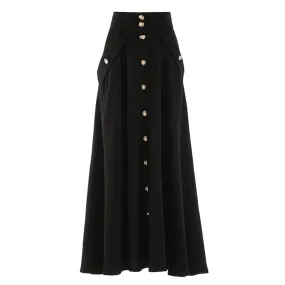 Patchwork Single Breasted A Line Skirts For Women High Waist Vintage Summer Fashion Clothing Skirt Female