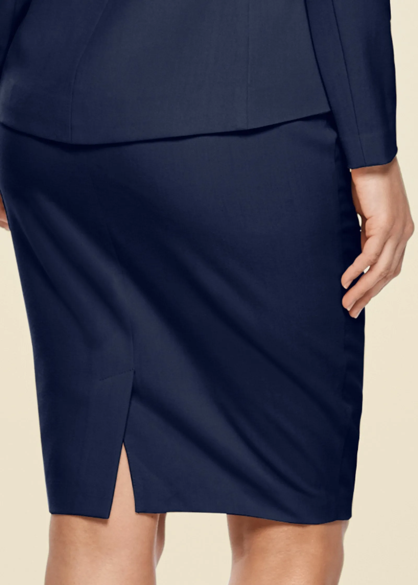 Pencil Skirt Suit Set - Navy