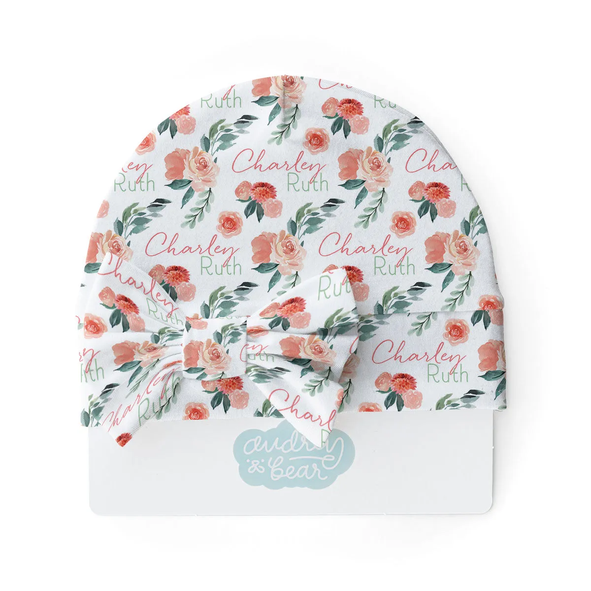 Personalized  Swaddle & Hat Set | Sweet Blooms