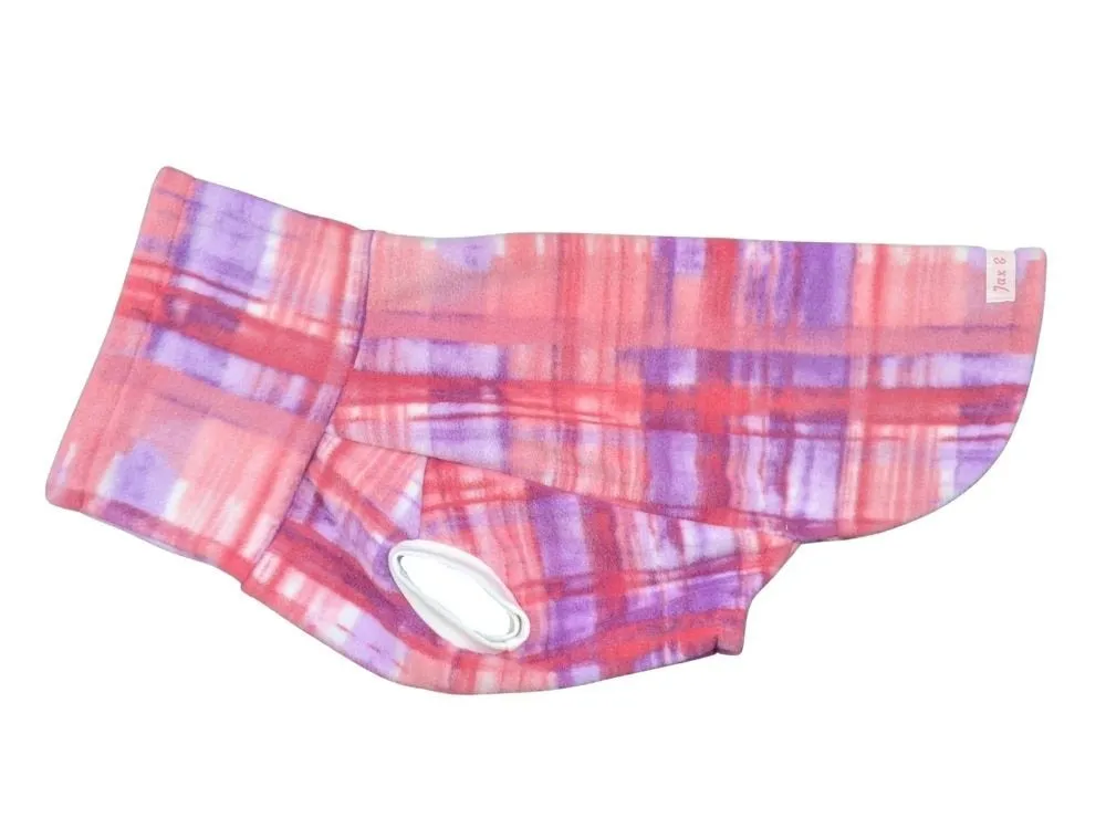 Pink Purple Watercolor Plaid Dog Sweater