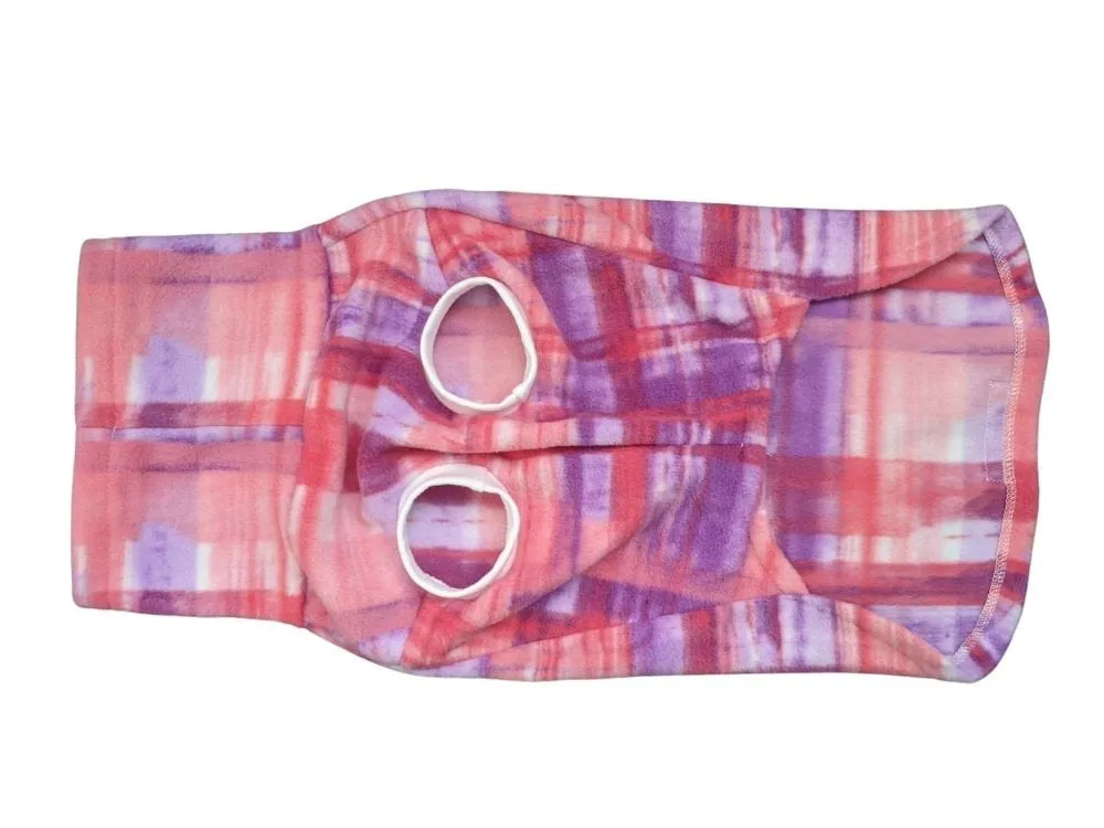 Pink Purple Watercolor Plaid Dog Sweater