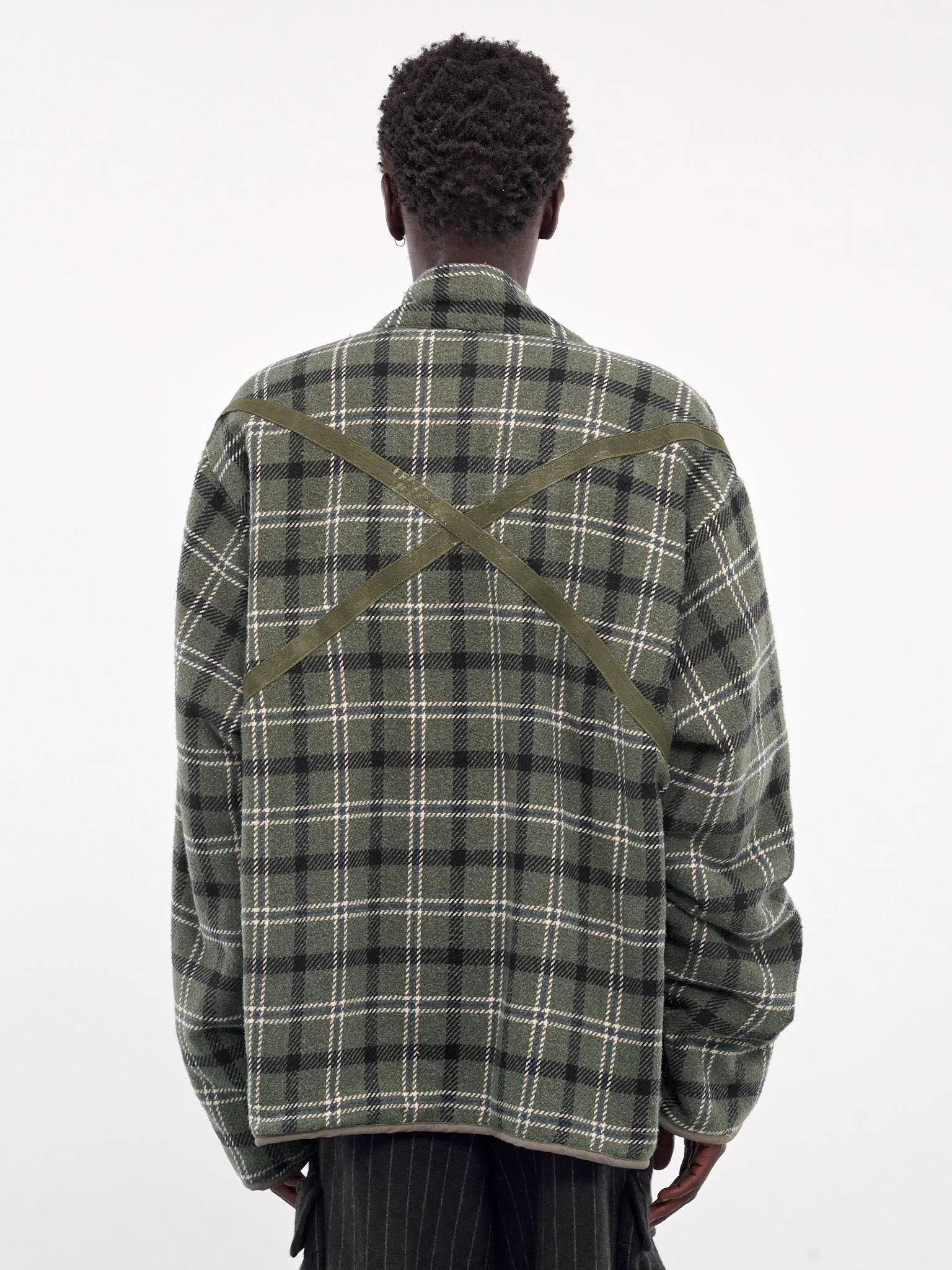 Plaid & Sherpa GL1 Jacket (JM027-ARMY-PLAID)