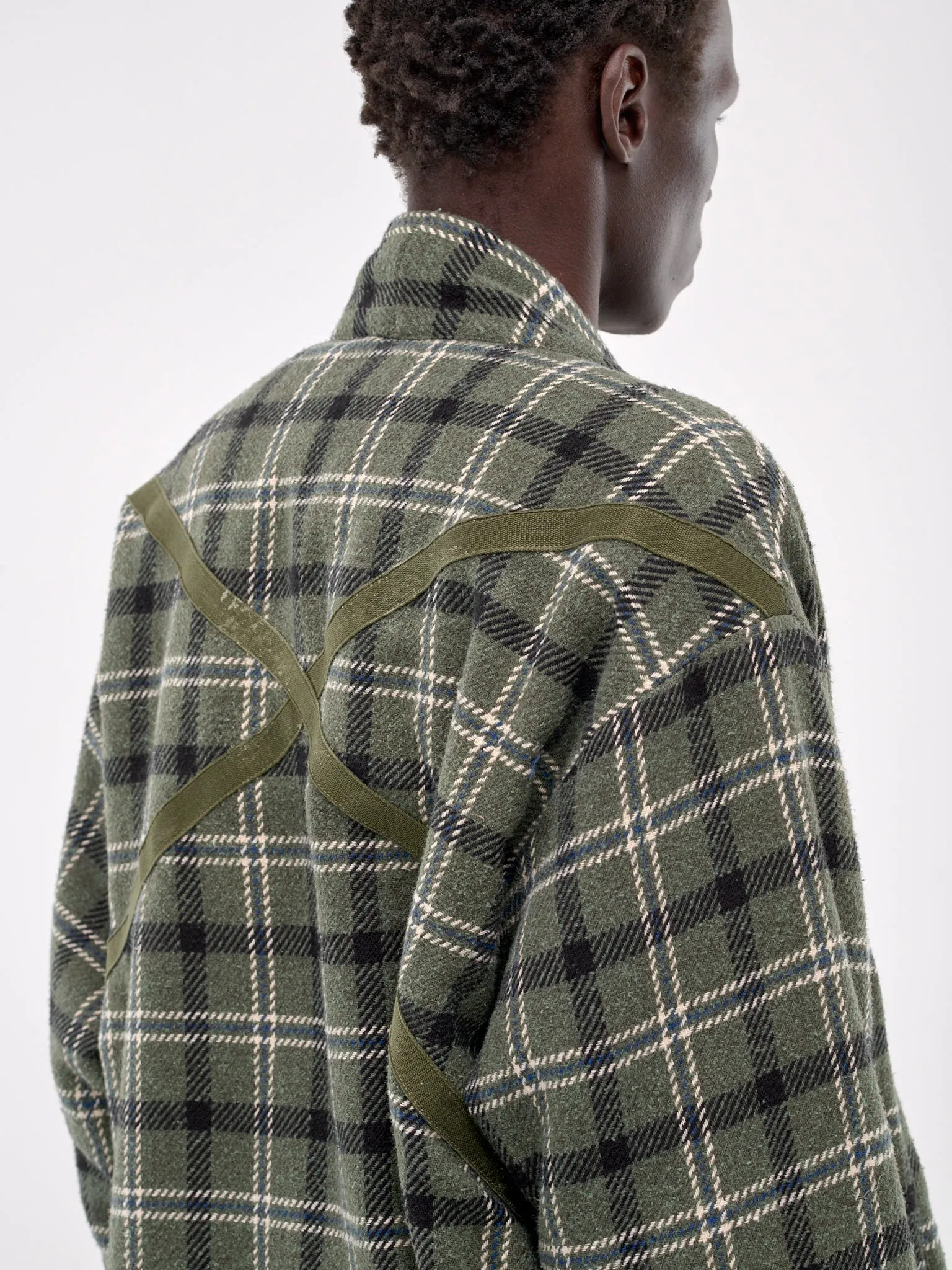 Plaid & Sherpa GL1 Jacket (JM027-ARMY-PLAID)