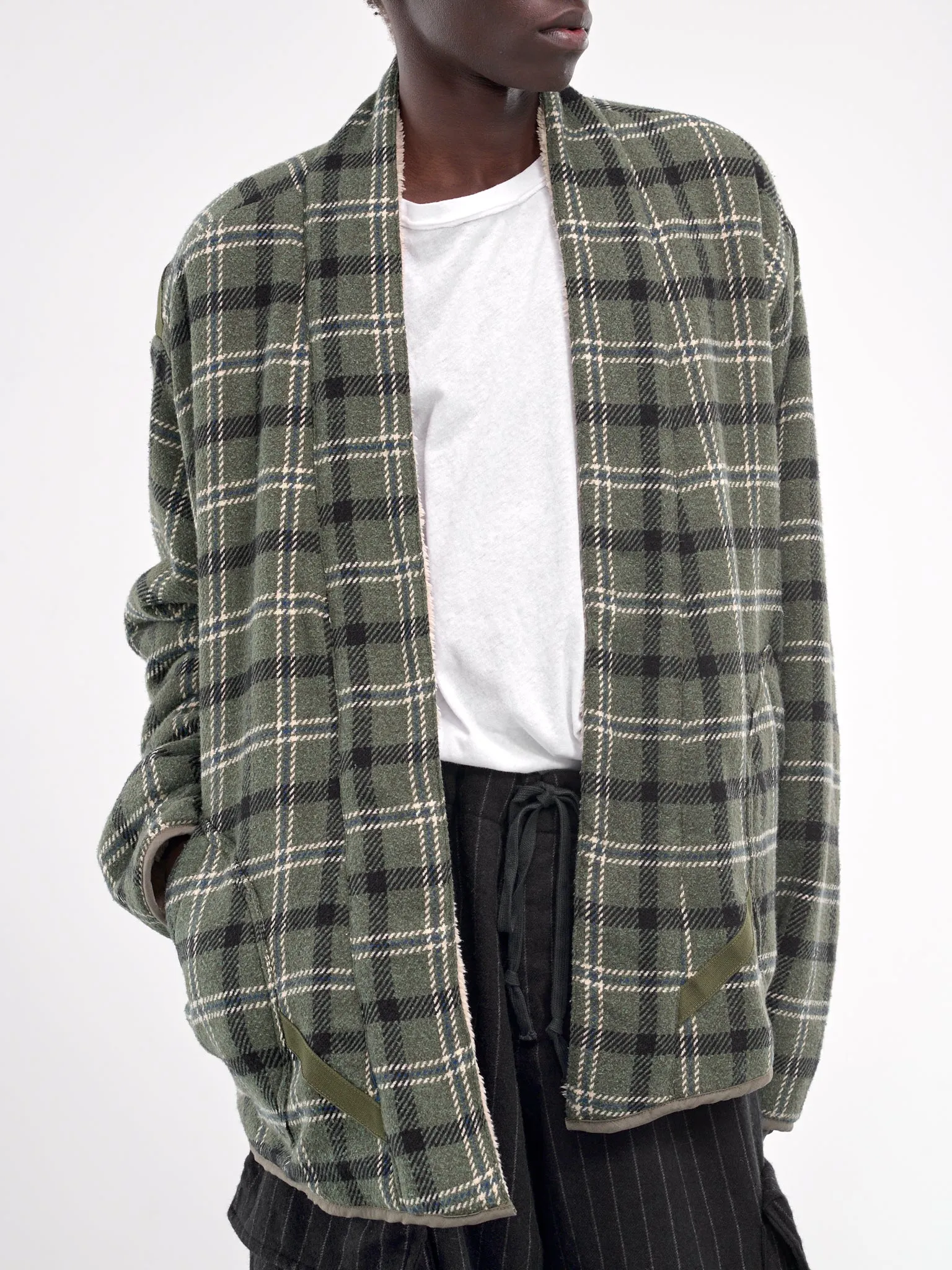 Plaid & Sherpa GL1 Jacket (JM027-ARMY-PLAID)