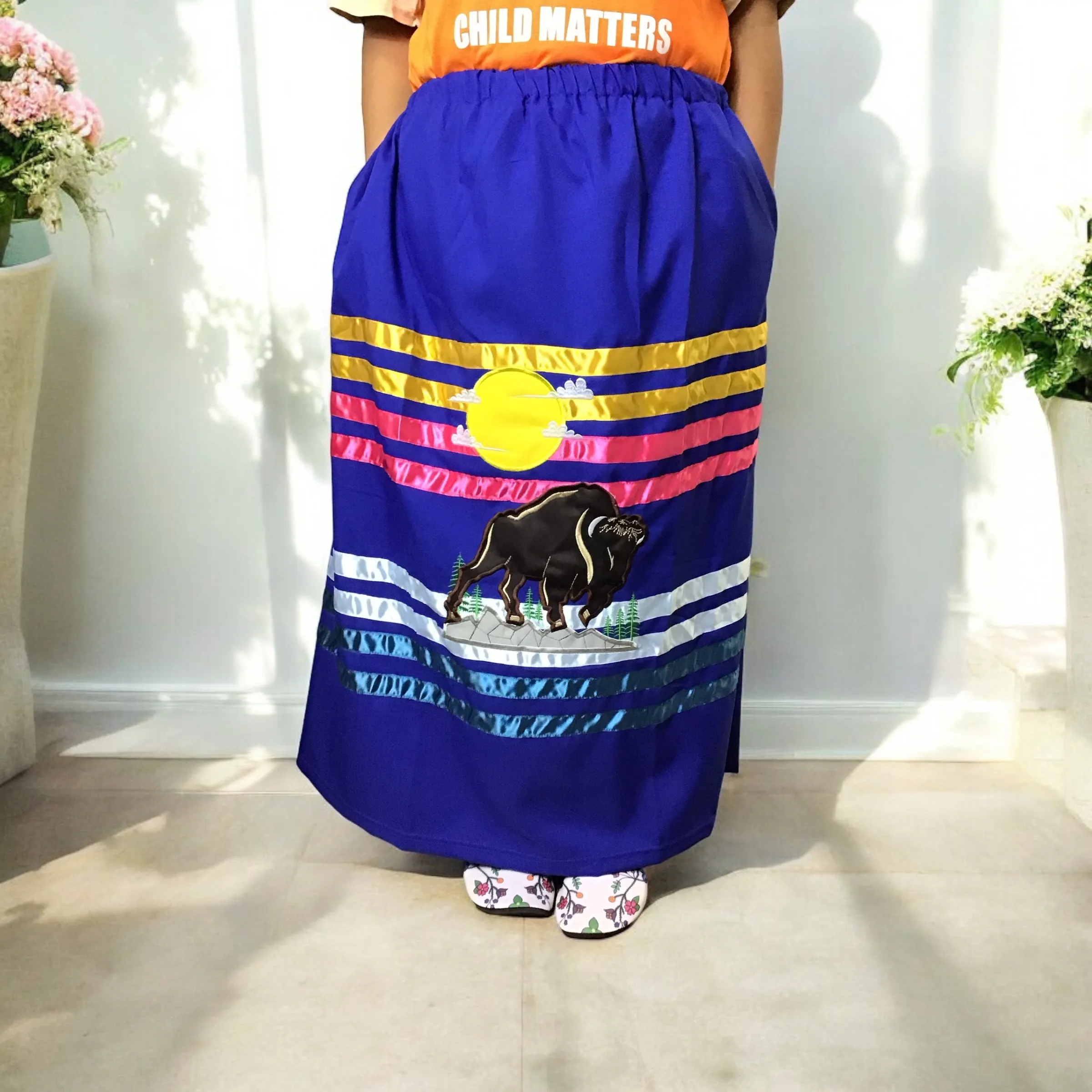 Ribbon Skirt with Buffalo