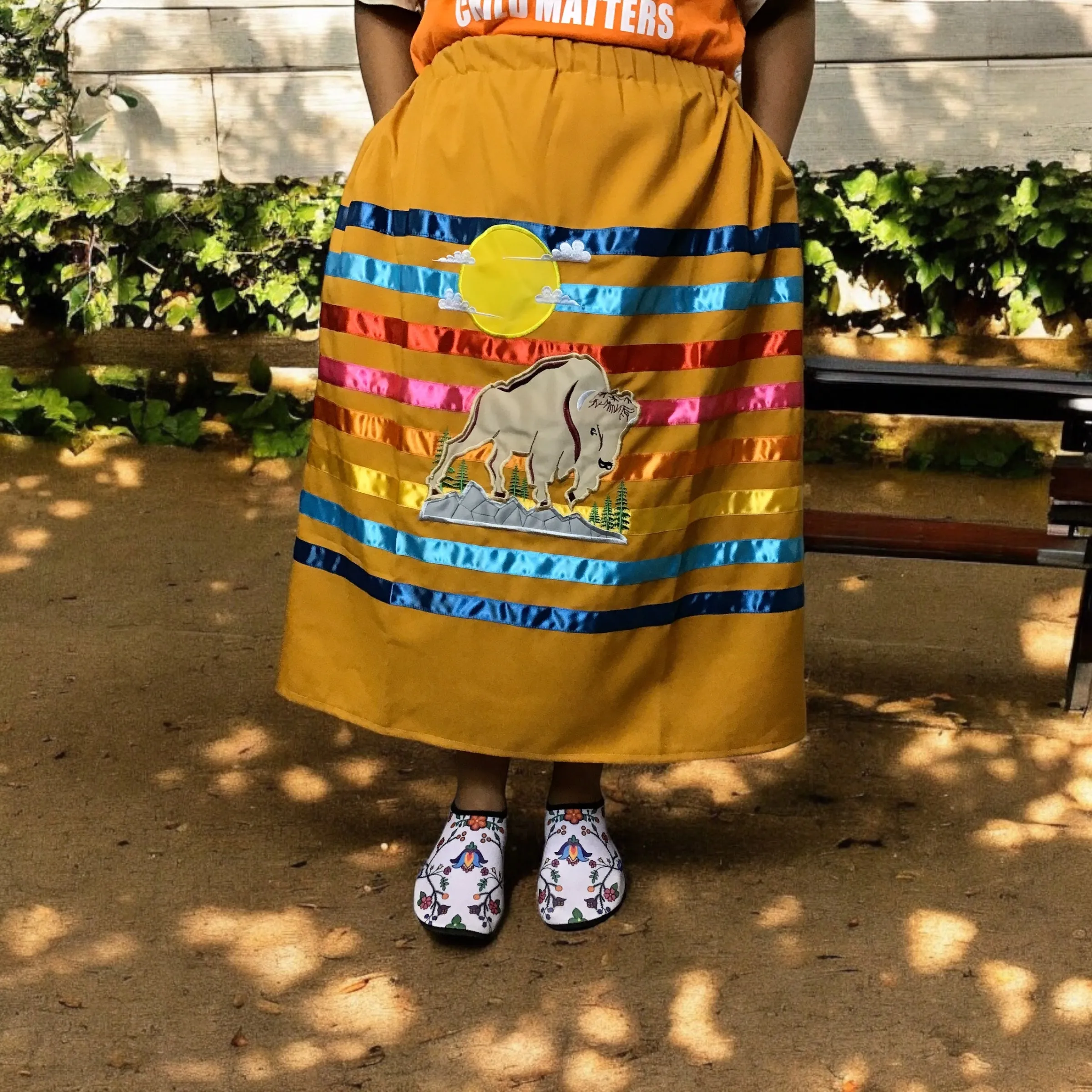 Ribbon Skirt with Buffalo