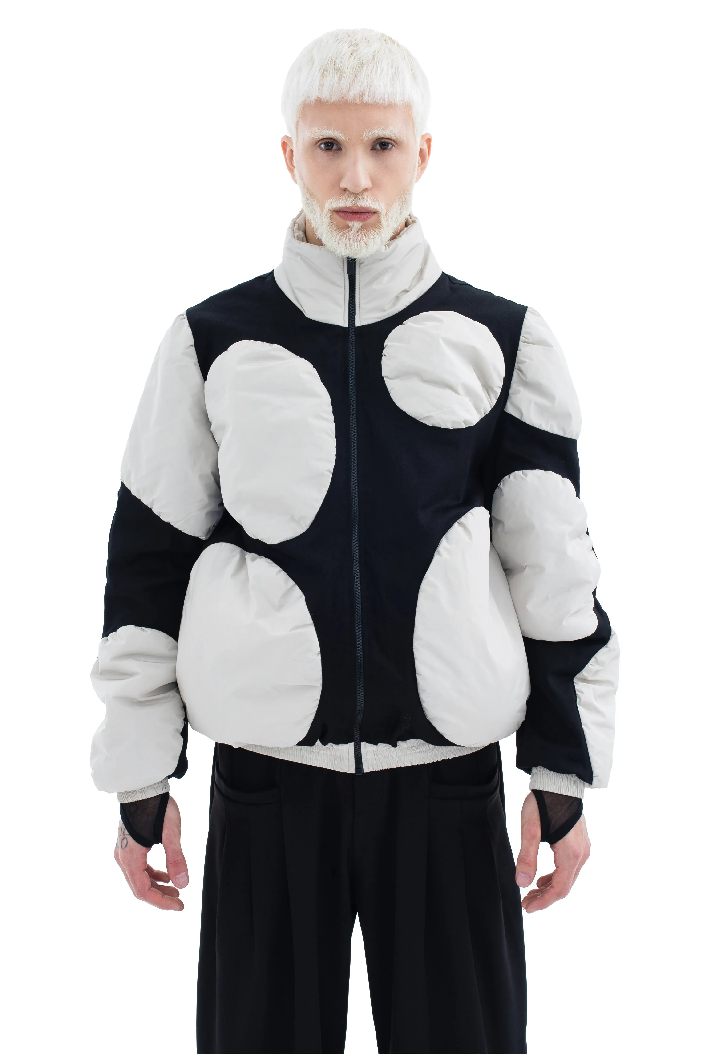 RUN(A)WAY BEIGE CIRCLES PUFFER COAT