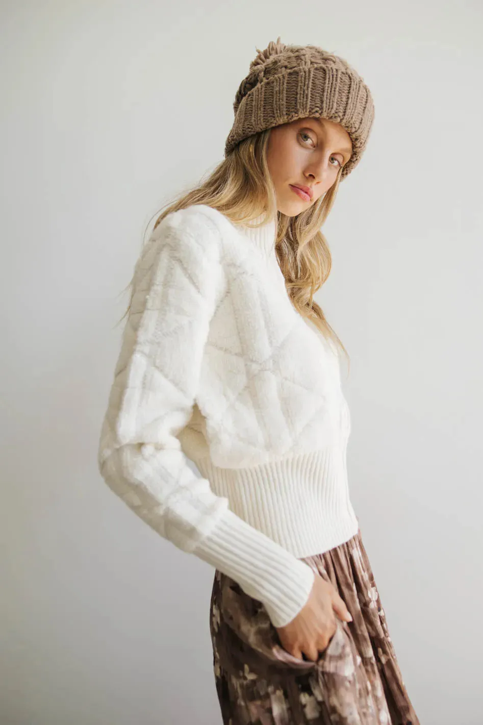 Sheena Quilted Jacket in Ivory