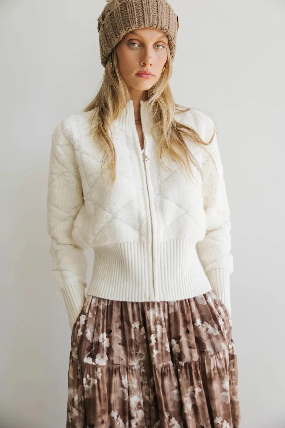 Sheena Quilted Jacket in Ivory