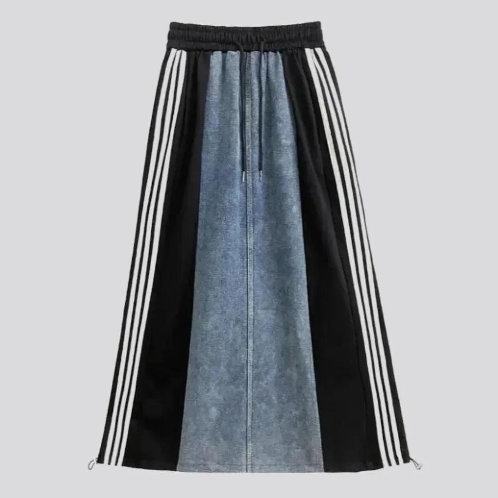 Side-bands women's jeans skirt