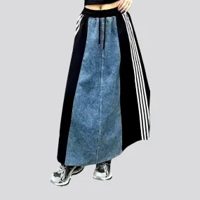 Side-bands women's jeans skirt