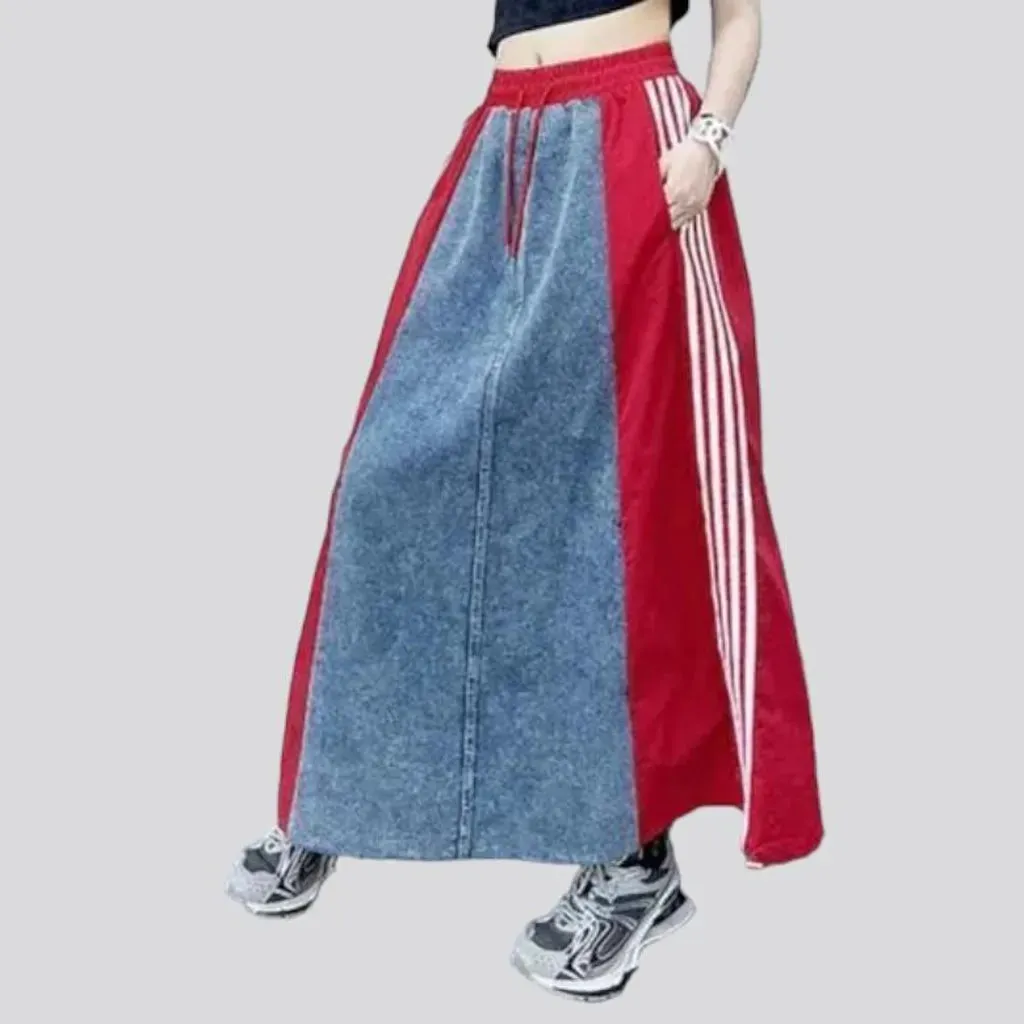 Side-bands women's jeans skirt