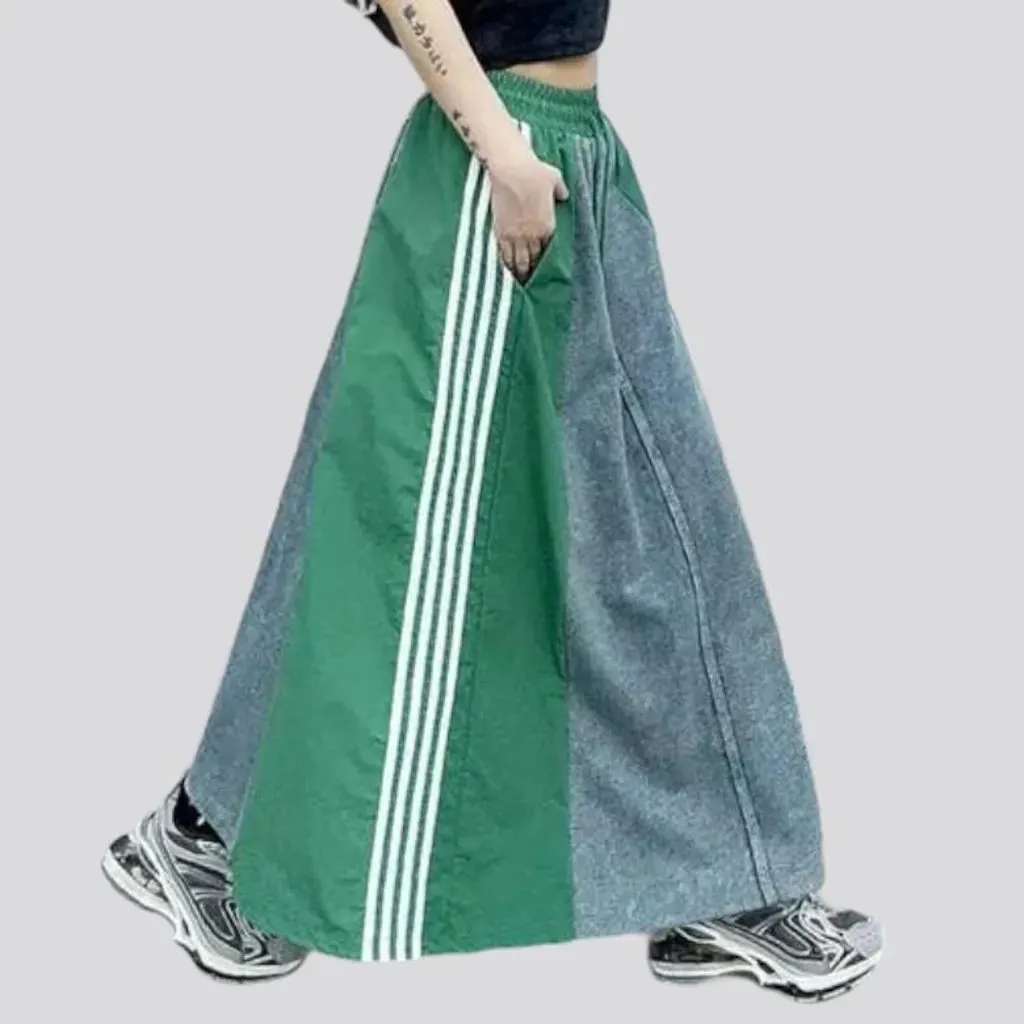 Side-bands women's jeans skirt